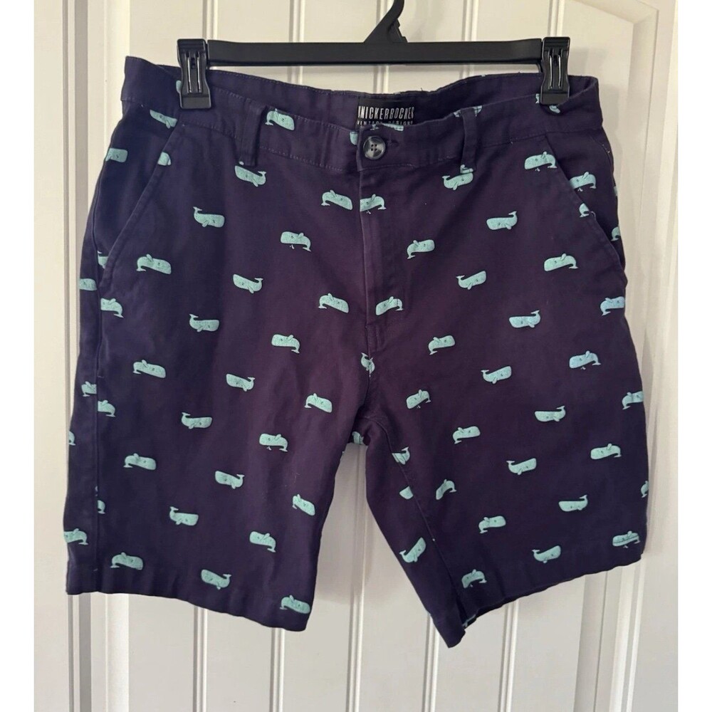 Knickerbocker Vintage Design Whale Men's Shorts ++Flex Blue Size 36 Chino